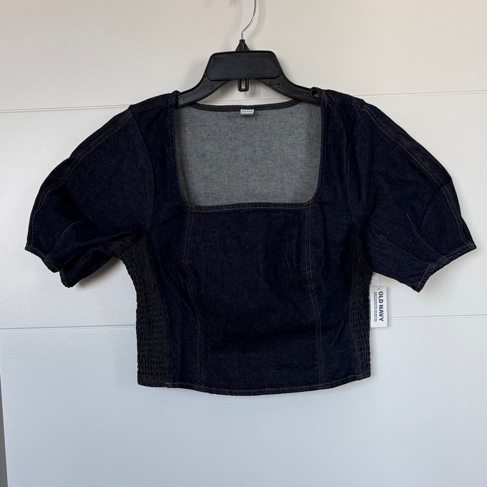 Old Navy Square-Neck Denim Cropped Top